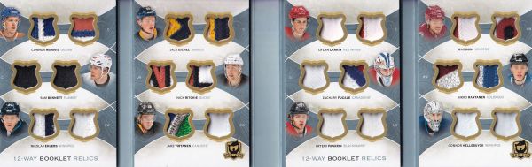 patch RC karta McDAVID/BENNETT/EHLERS 15-16 UD The CUP 12 Booklet Relics /24
